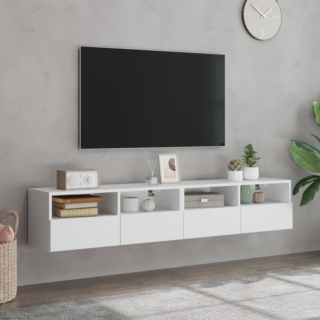 Zidni TV ormarići 2 kom bijeli 80x30x30 cm konstruirano drvo