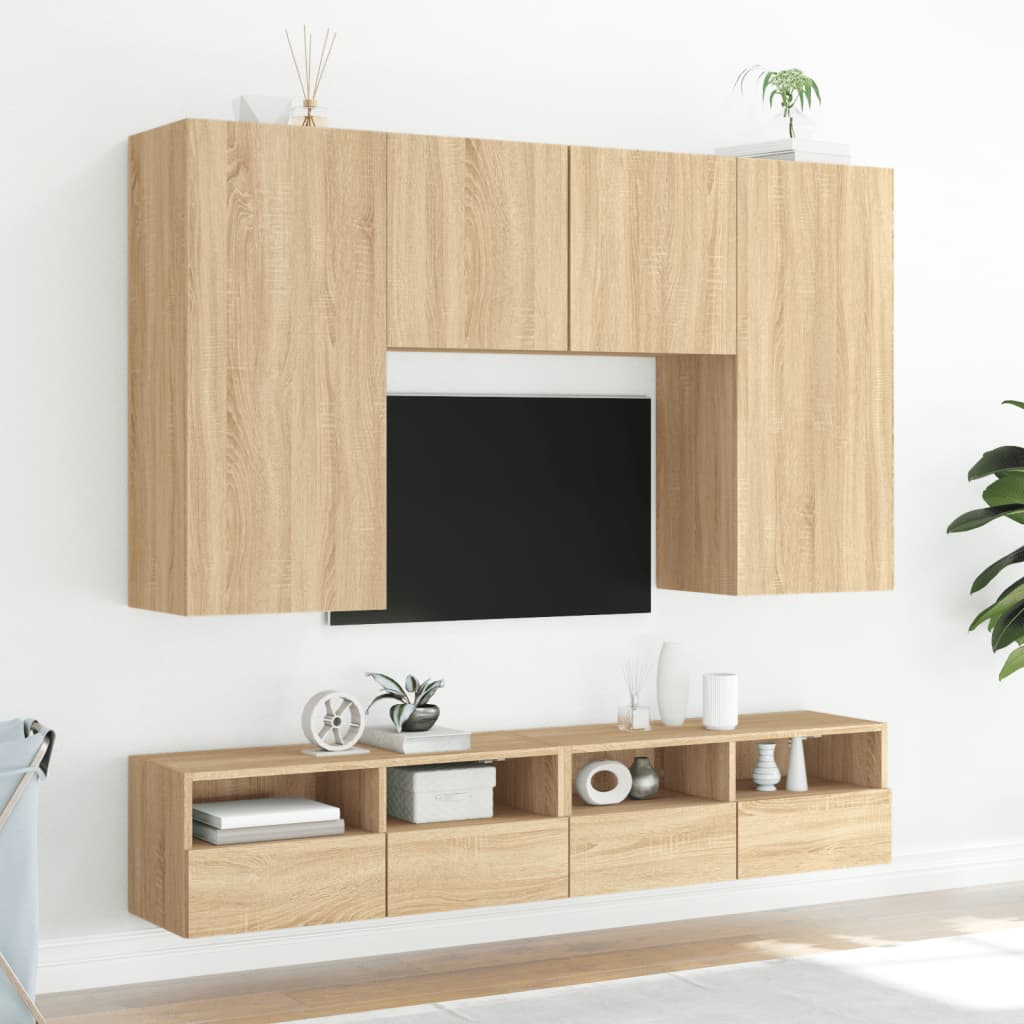 Zidni TV ormarić boja hrasta 80 x 30 x 30 cm konstruirano drvo
