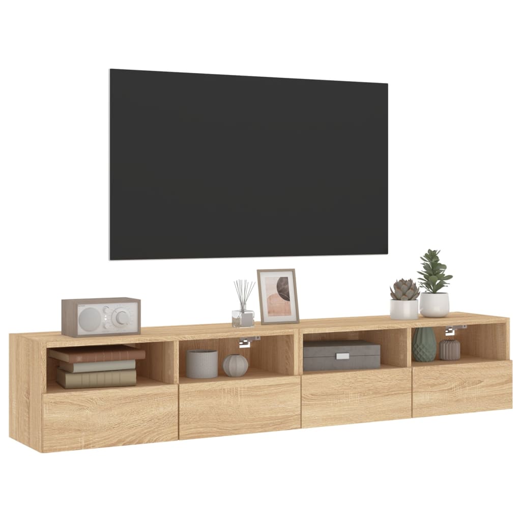 Zidni TV ormarići 2 kom boja hrasta 80 x 30 x 30 cm drveni