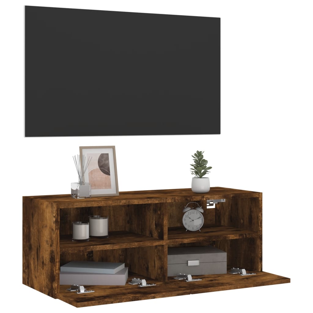 Zidni TV ormarić boja dimljenog hrasta 80 x 30 x 30 cm drveni