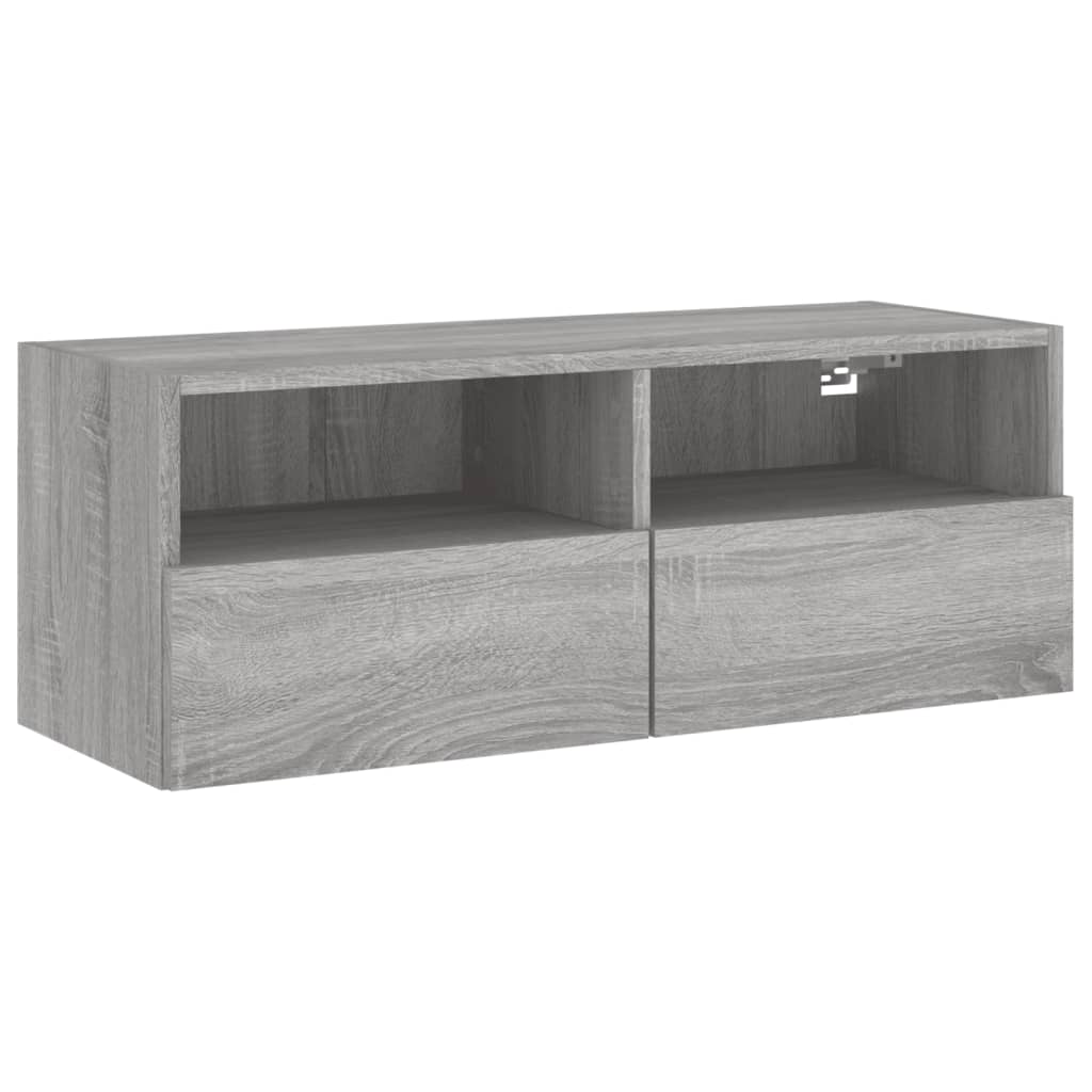 Zidni TV ormarić siva boja hrasta 80x30x30 cm konstruirano drvo
