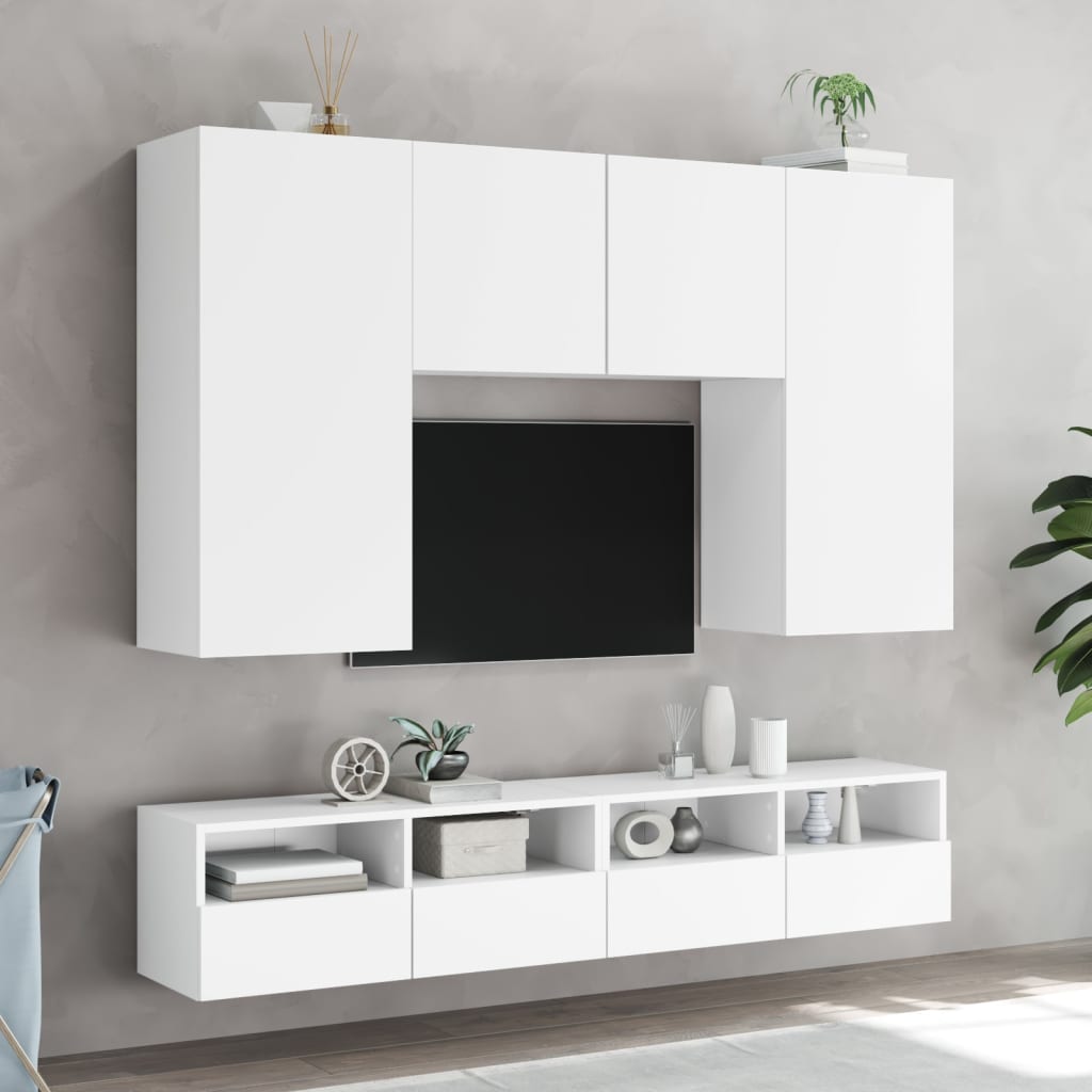 Zidni TV ormarići 2 kom bijeli 100x30x30 cm konstruirano drvo