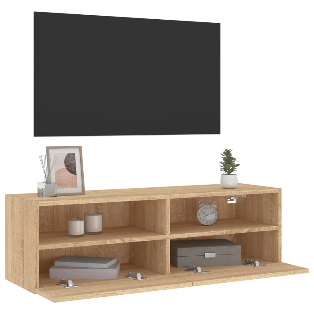 Zidni TV ormarić boja hrasta 100 x 30 x 30 cm konstruirano drvo