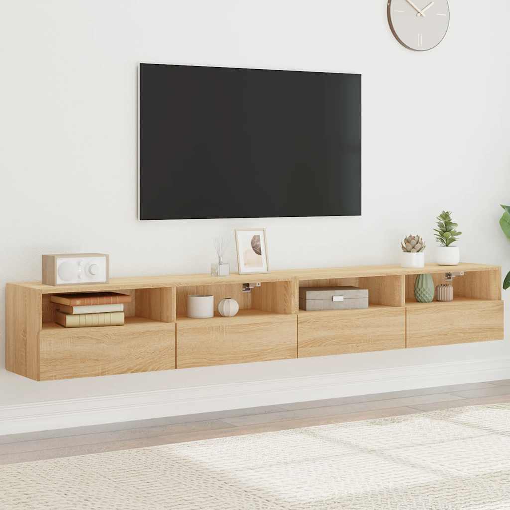 Zidni TV ormarići 2 kom boja hrasta 100 x 30 x 30 cm drveni