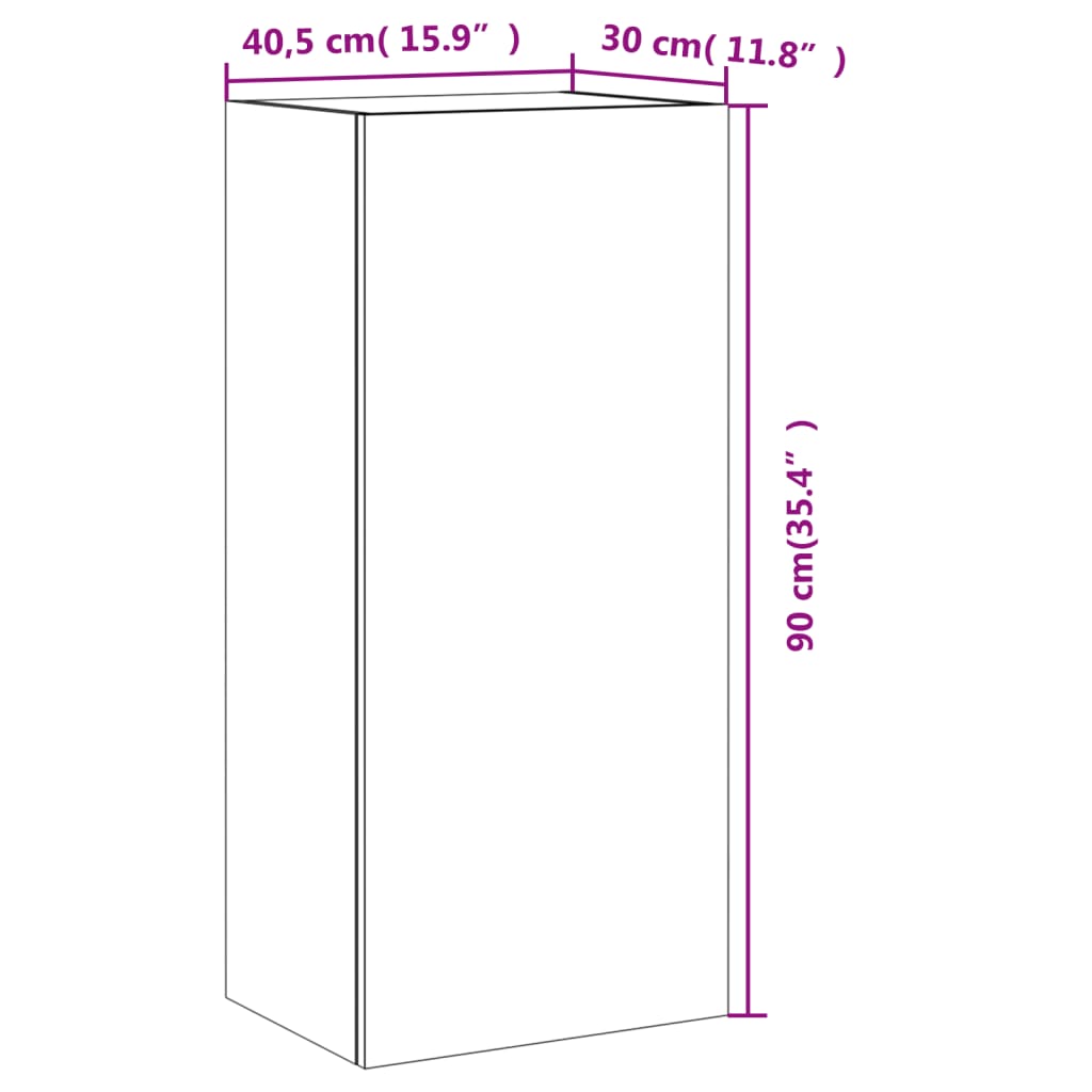 Zidni TV ormarić boja hrasta 40,5x30x90 cm konstruirano drvo