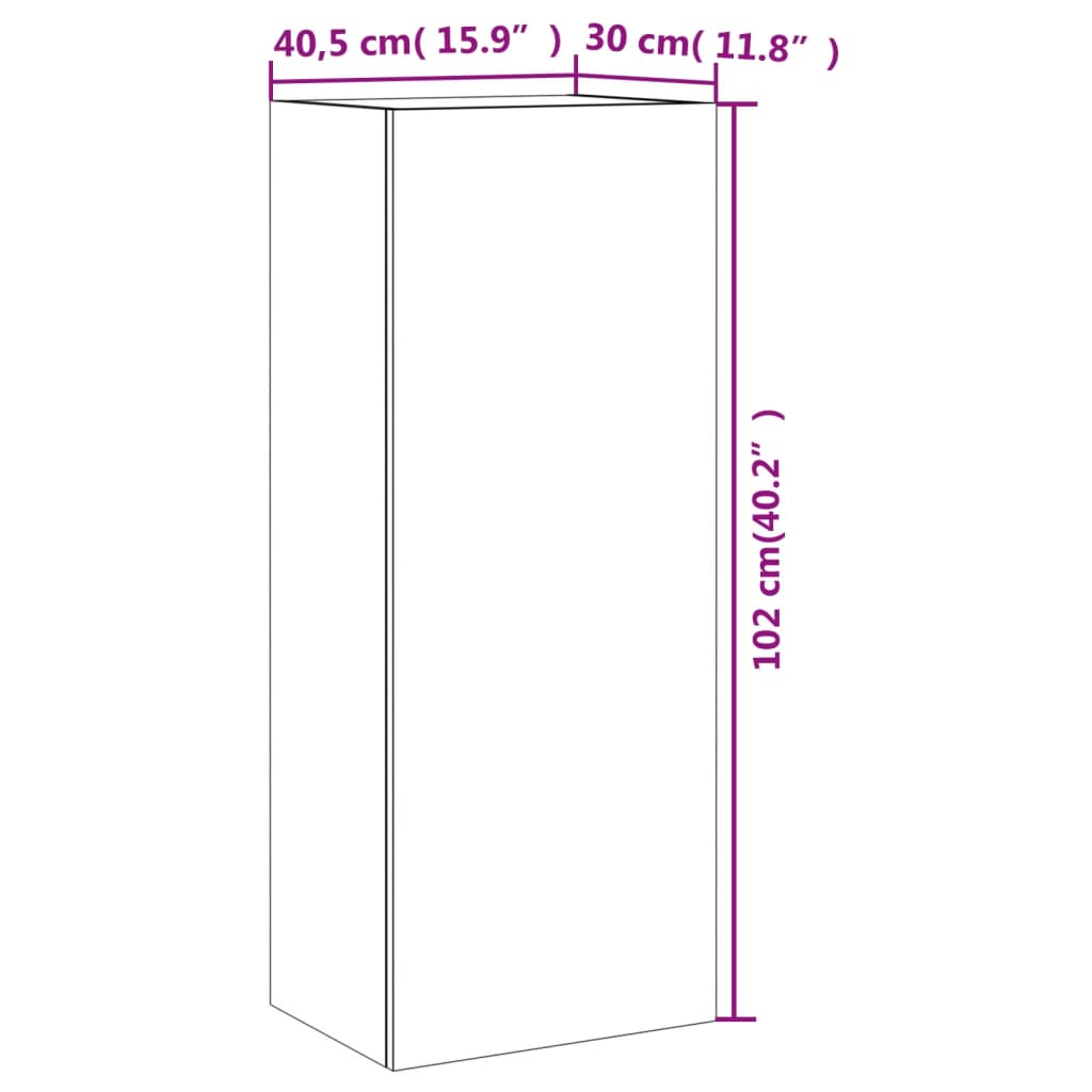 Zidni TV ormarić bijeli 40,5x30x102 cm od konstruiranog drva
