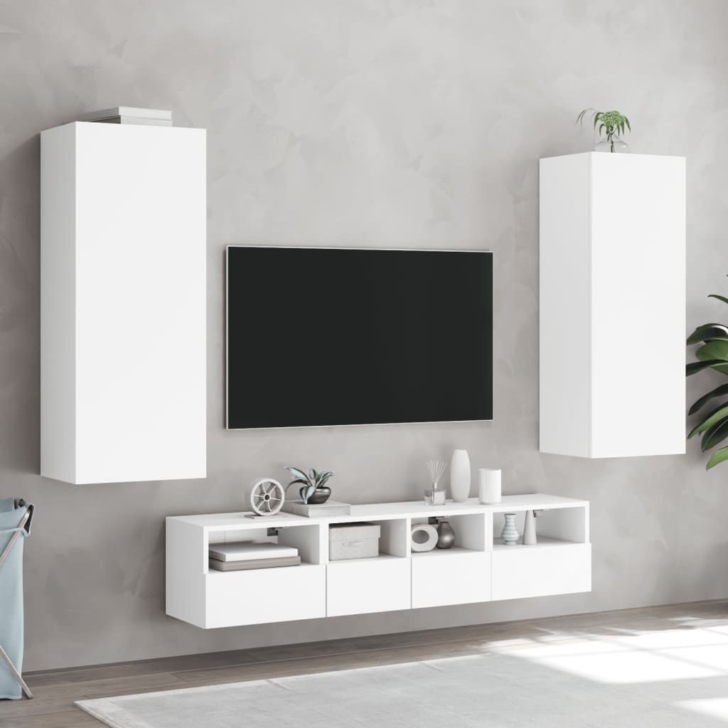 Zidni TV ormarić bijeli 40,5x30x102 cm od konstruiranog drva