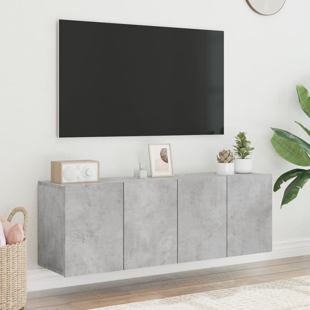 Zidni TV ormarići 2 kom sivi boja betona 60x30x41 cm