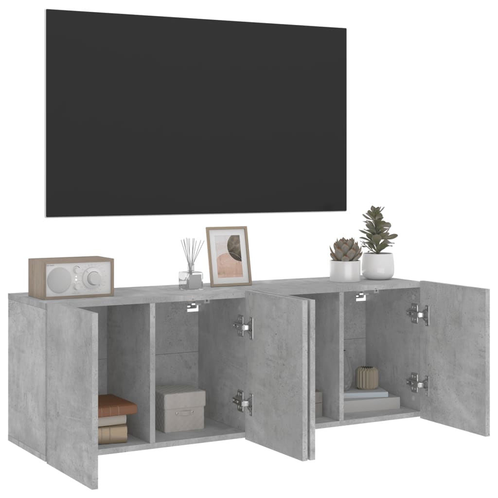 Zidni TV ormarići 2 kom sivi boja betona 60x30x41 cm