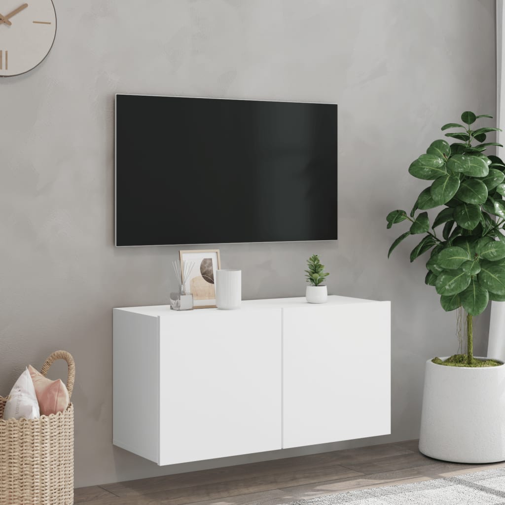 Zidni TV ormarić bijeli 80x30x41 cm
