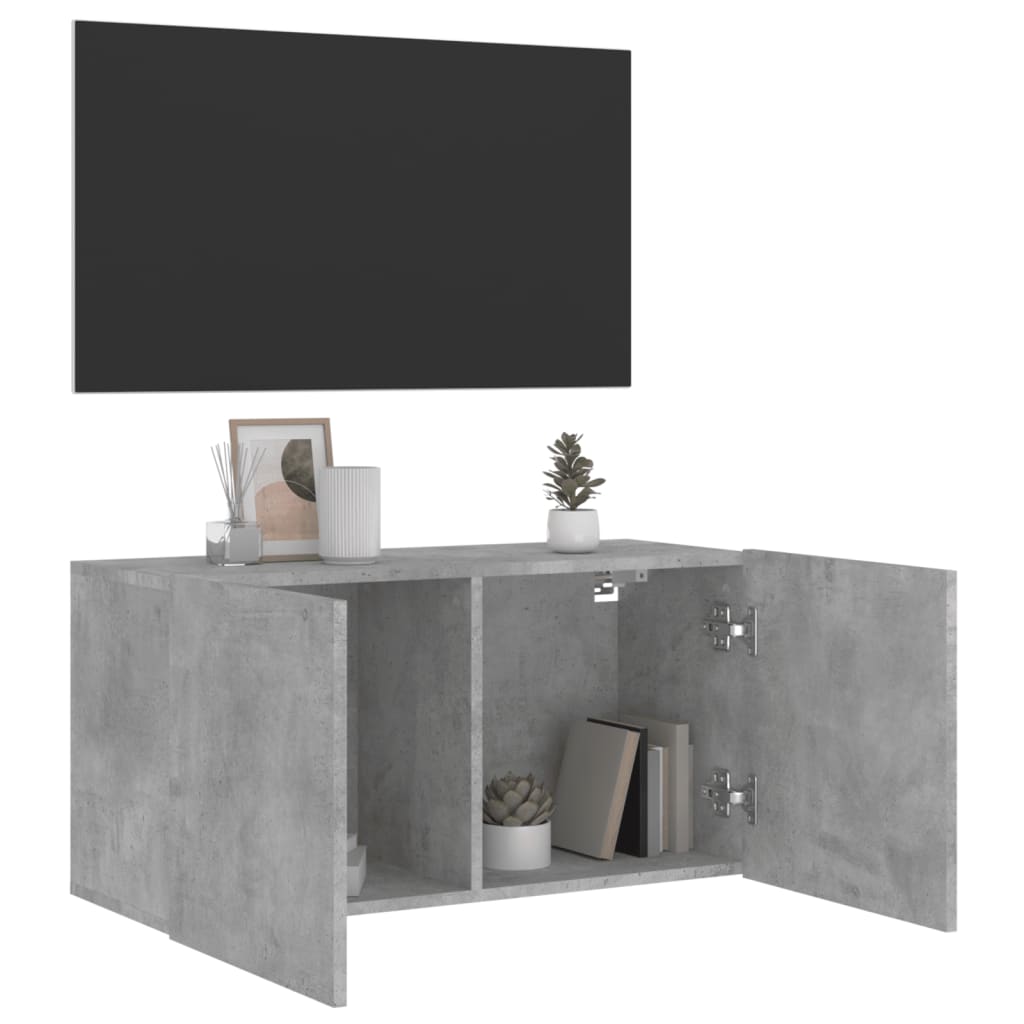 Zidni TV ormarić sivi boja betona 80x30x41 cm