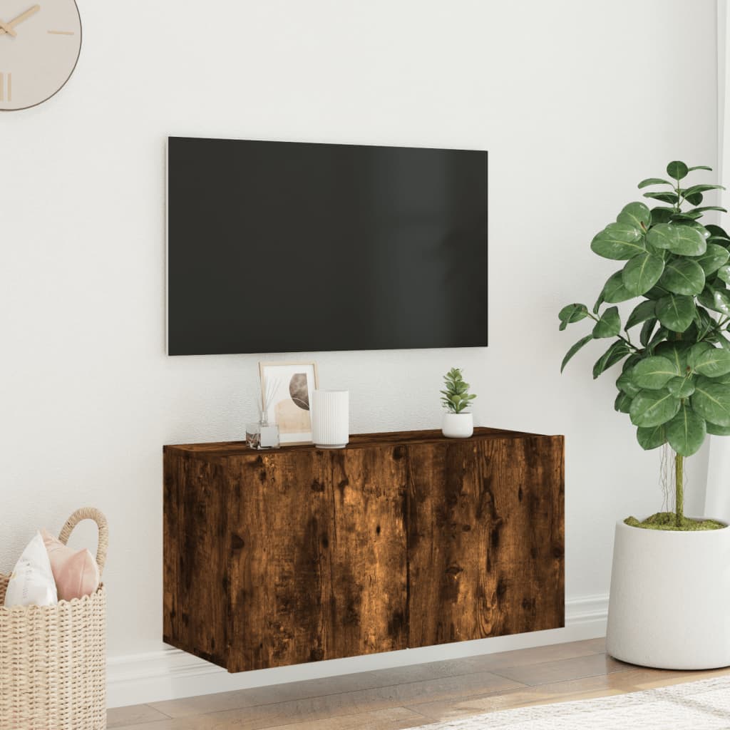 Zidni TV ormarić boja dimljenog hrasta 80x30x41 cm
