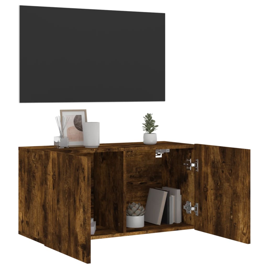 Zidni TV ormarić boja dimljenog hrasta 80x30x41 cm