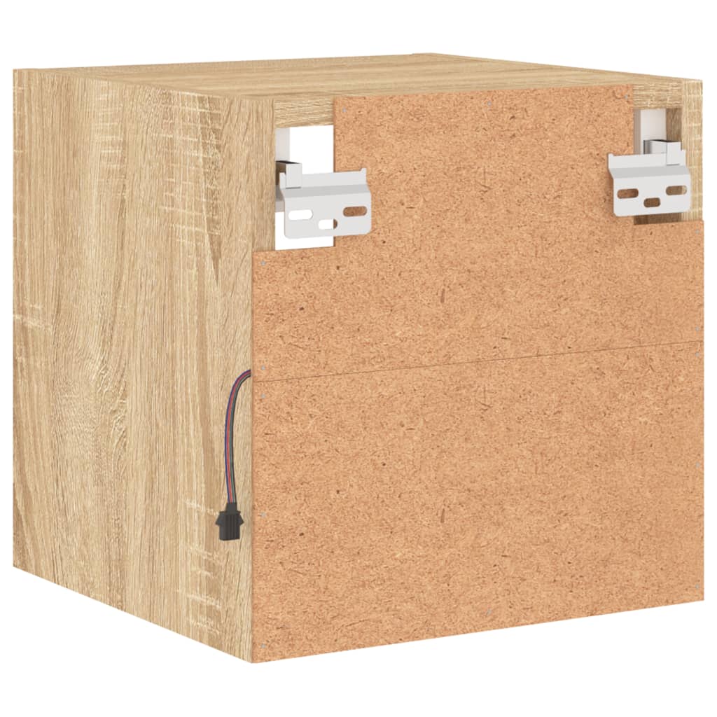 Zidni TV ormarić s LED svjetlima boja hrasta 30 x 28,5 x 30 cm