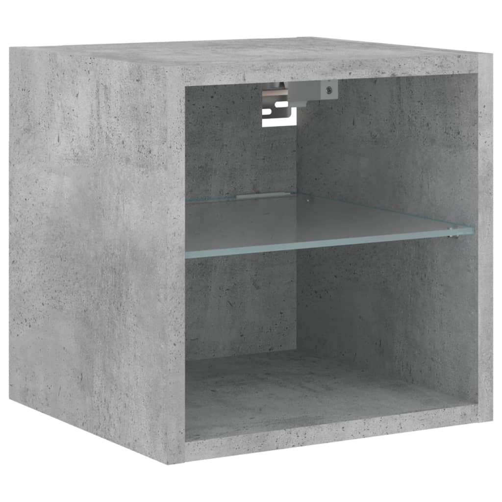 TV ormarić s LED svjetlima siva boja betona 30 x 28,5 x 30 cm