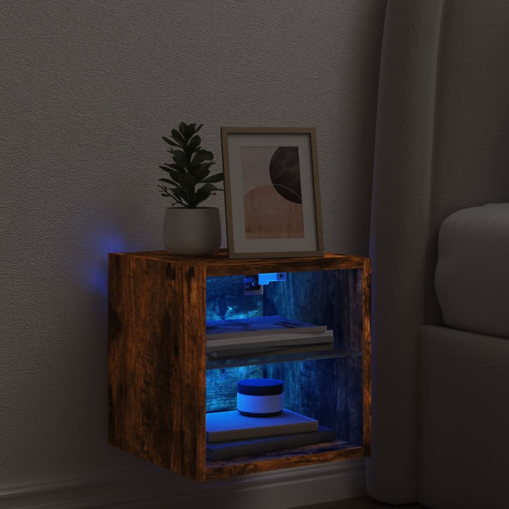 Zidni TV ormarić s LED svjetlima boja hrasta 30 x 28,5 x 30 cm