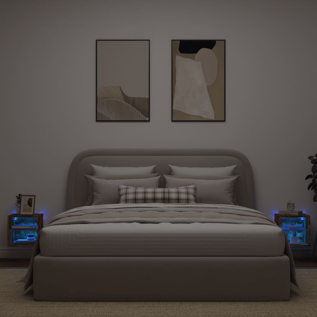 Zidni TV ormarići LED 2 kom boja hrasta 30 x 28,5 x 30 cm