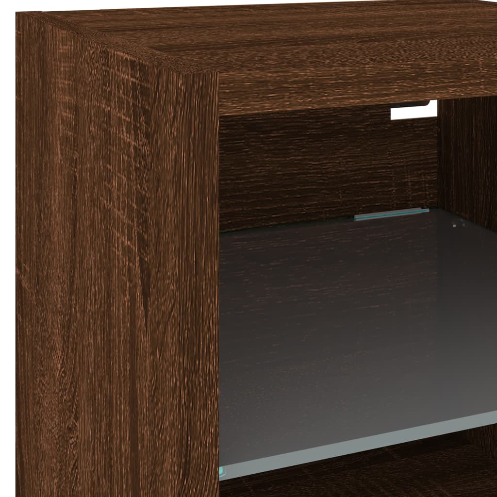 Zidni TV ormarić s LED svjetlima boja hrasta 30 x 28,5 x 30 cm