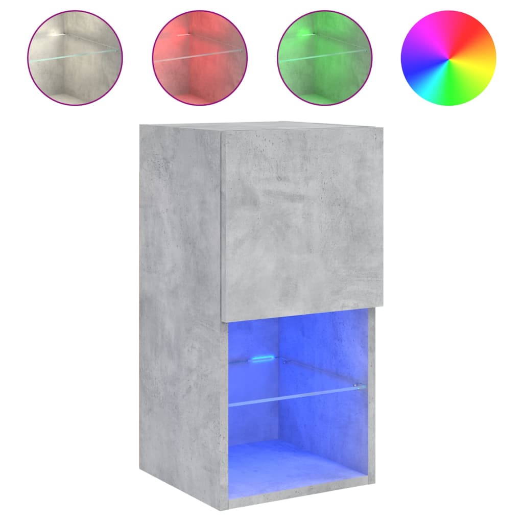 TV ormarići s LED svjetlima 2 kom siva boja betona 30,5x30x60cm