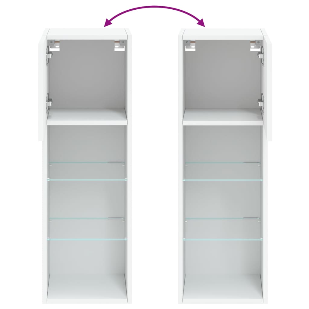 TV ormarići s LED svjetlima 2 kom bijeli 30,5x30x90 cm