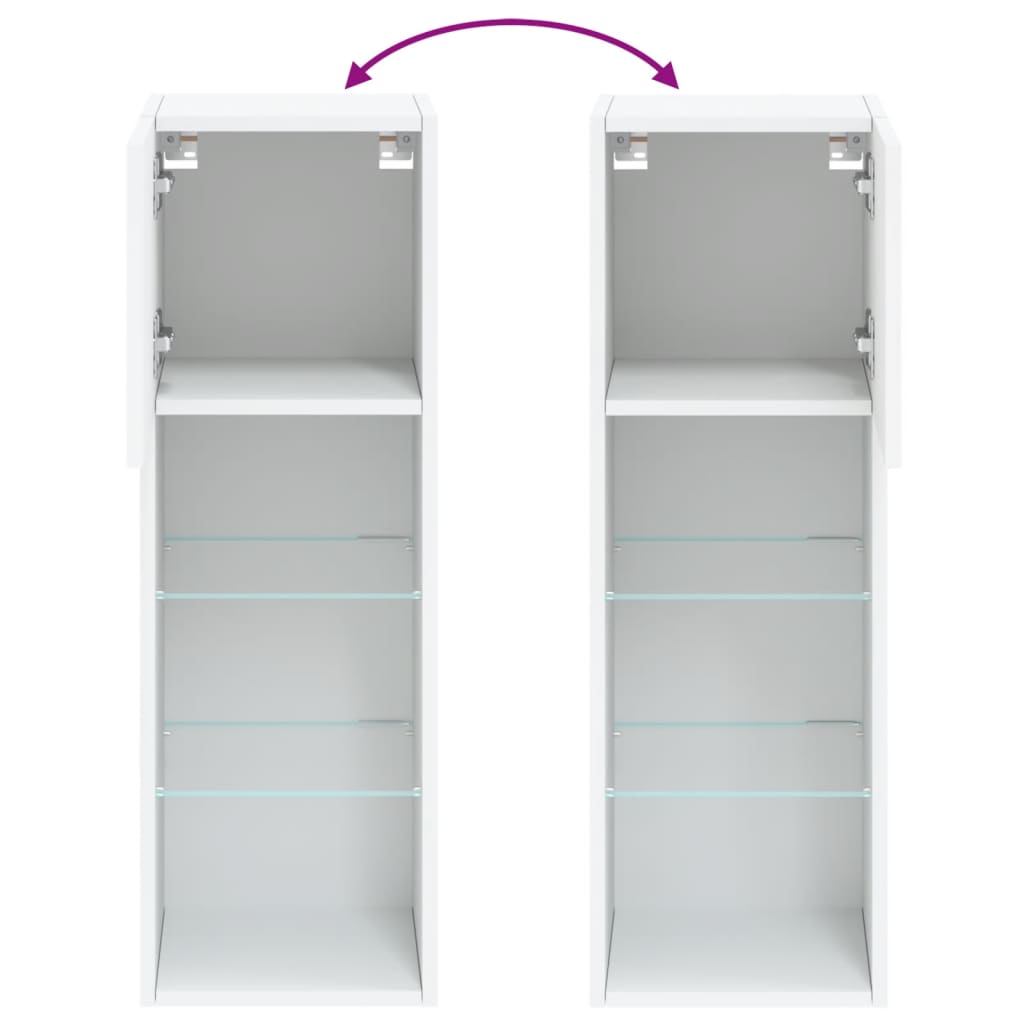 TV ormarići s LED svjetlima 2 kom bijeli 30,5 x 30 x 90 cm