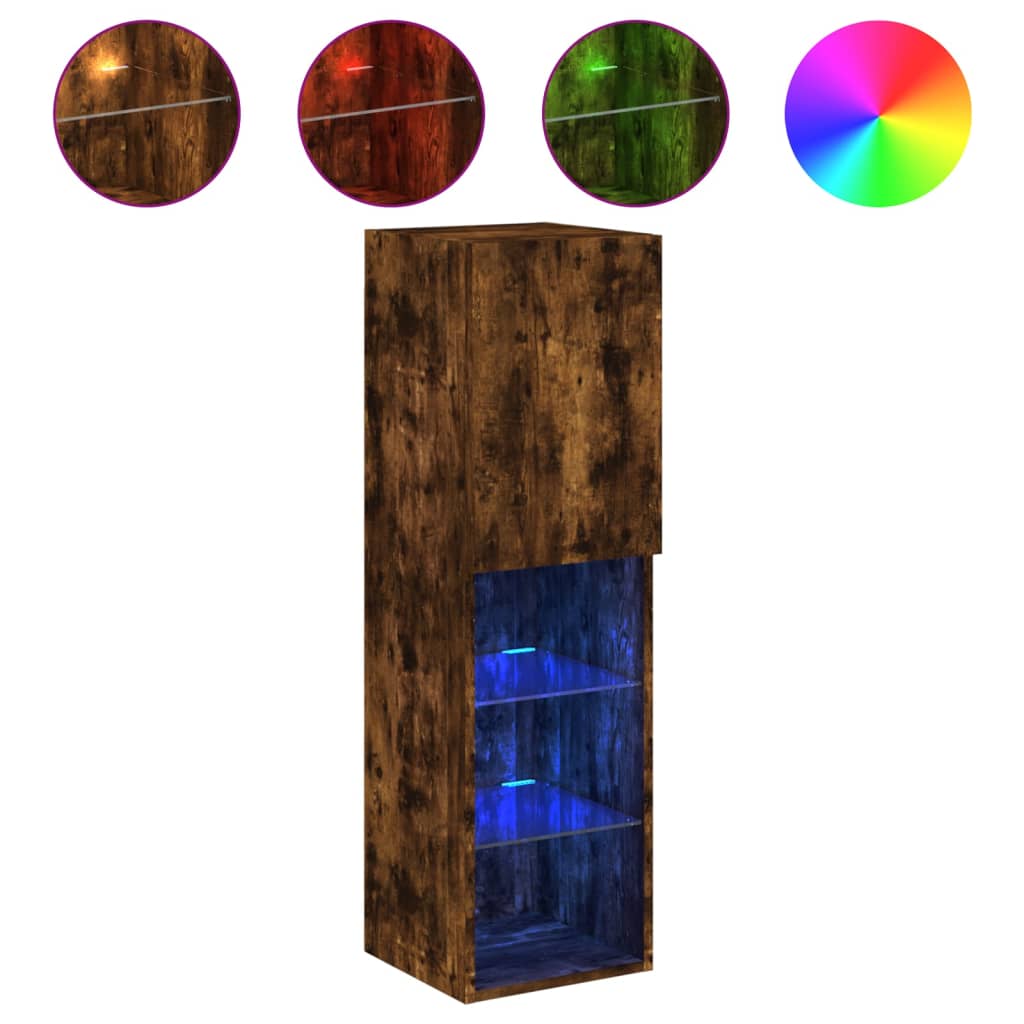 TV ormarići s LED svjetlima 2 kom boja hrasta 30,5x30x102 cm