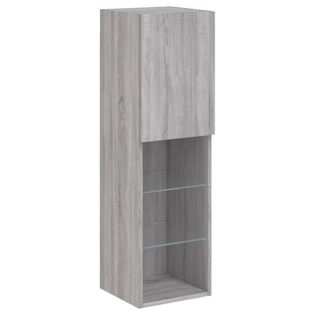 TV ormarić s LED svjetlima boja hrasta 30,5x30x102 cm
