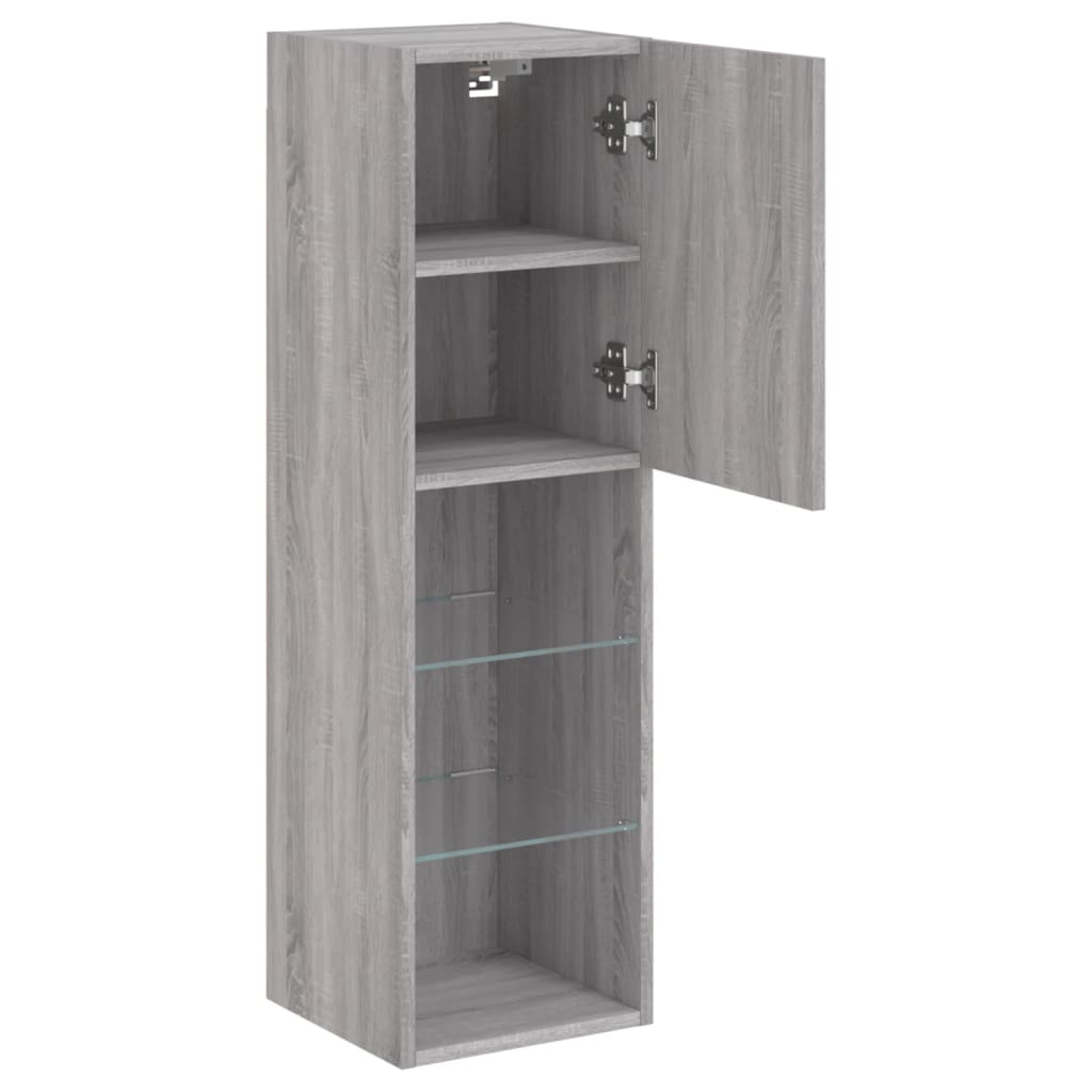 TV ormarić s LED svjetlima boja hrasta 30,5x30x102 cm