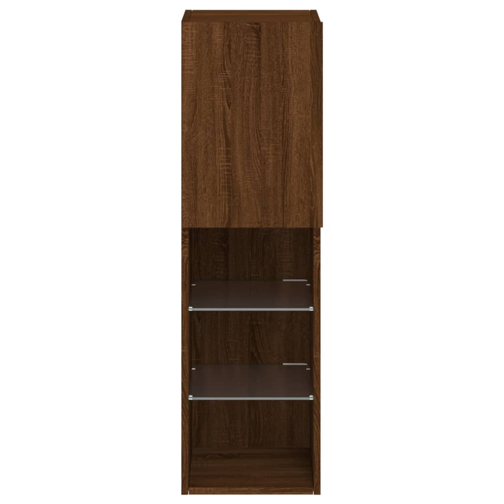 TV ormarić s LED svjetlima boja smeđeg hrasta 30,5x30x102 cm