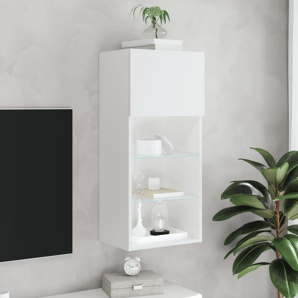 TV ormarići s LED svjetlima 2 kom bijeli 40,5x30x90 cm