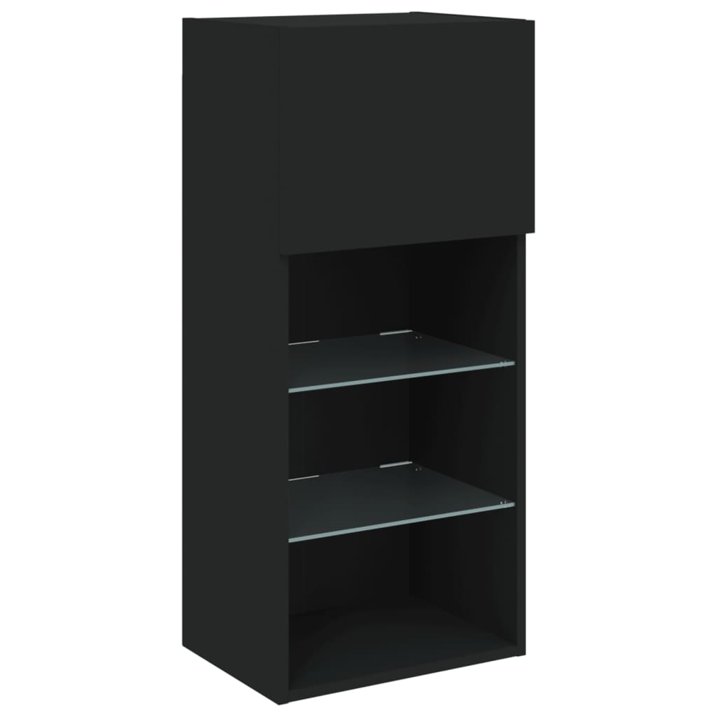 TV ormarići s LED svjetlima 2 kom crni 40,5x30x90 cm