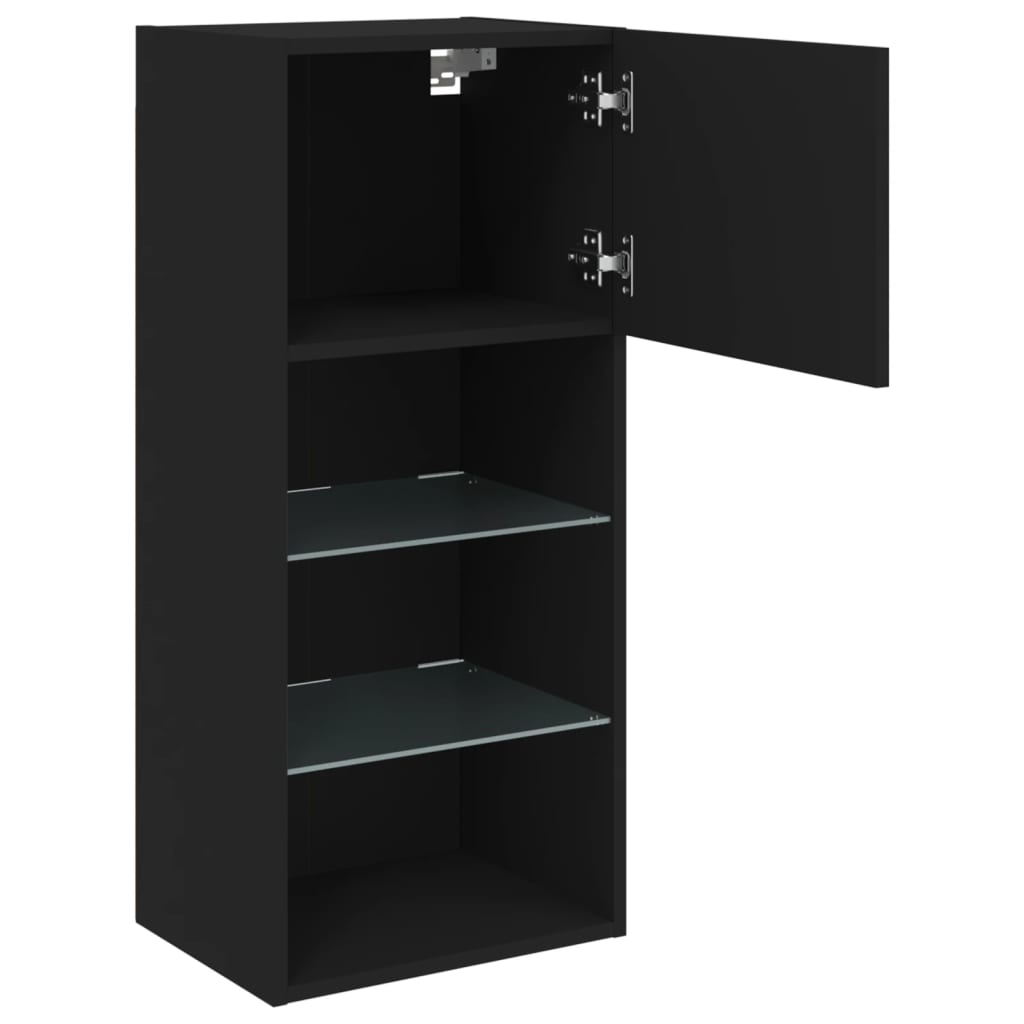 TV ormarići s LED svjetlima 2 kom crni 40,5x30x90 cm