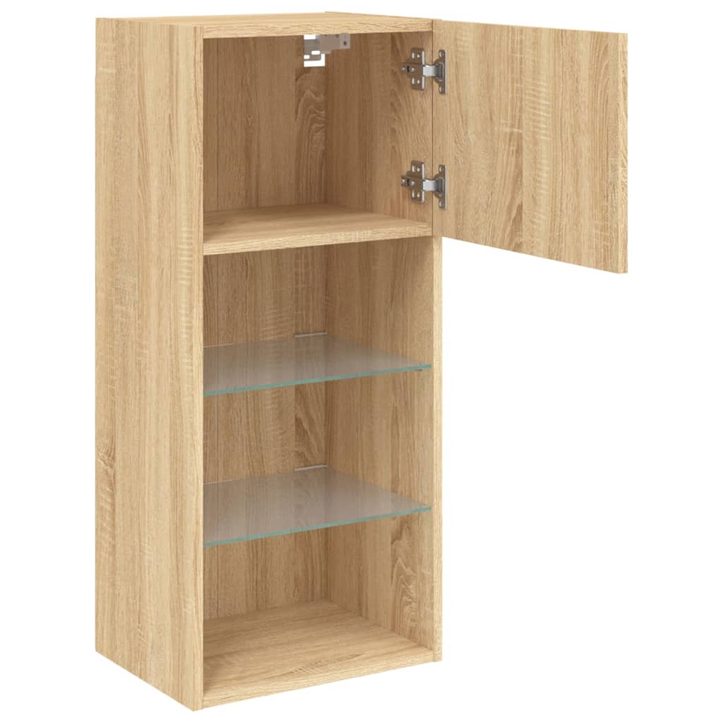 TV ormarić s LED svjetlima boja hrasta sonome 40,5x30x90 cm
