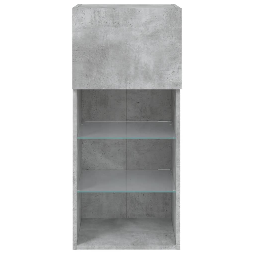 TV ormarić s LED svjetlima siva boja betona 40,5x30x90 cm