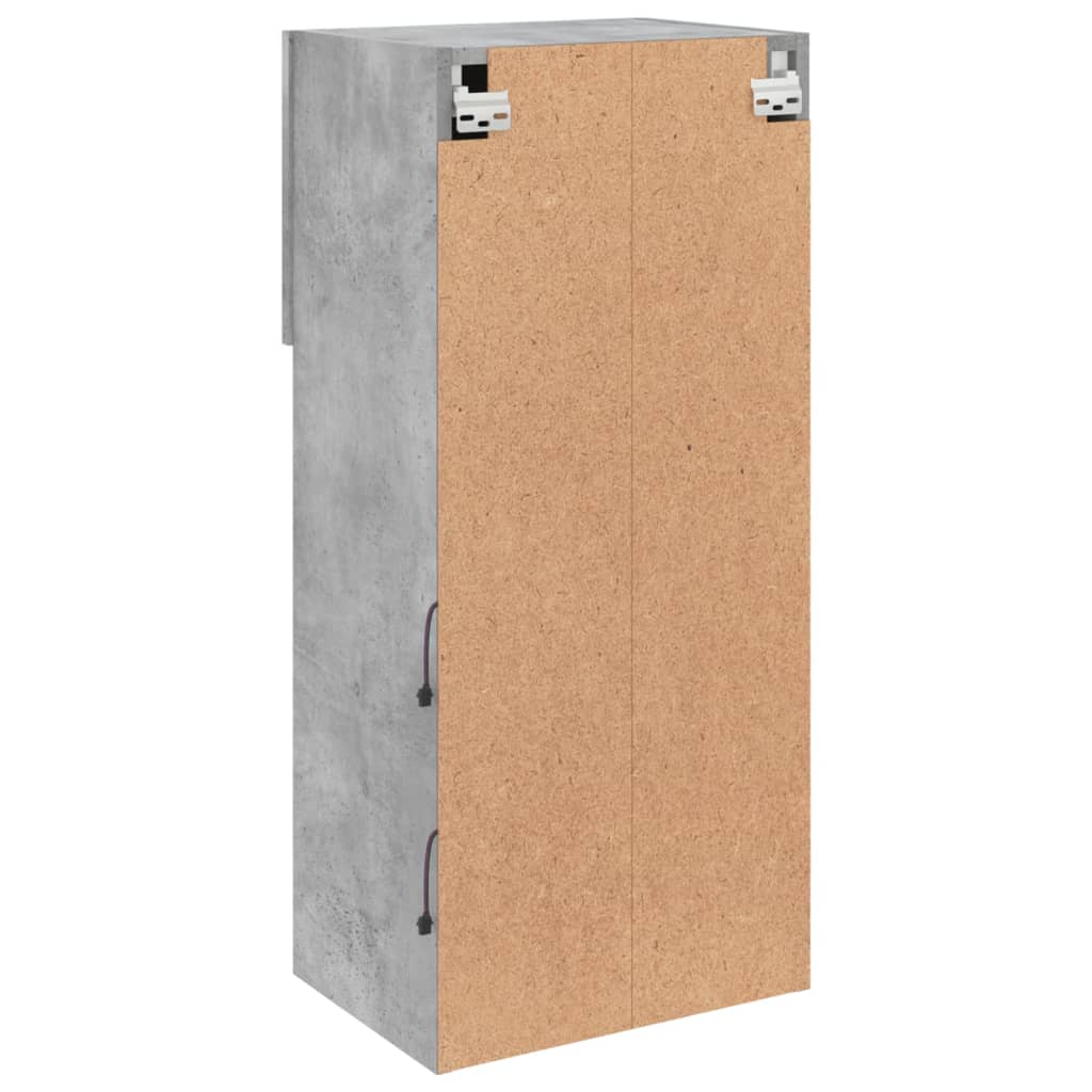 TV ormarić s LED svjetlima siva boja betona 40,5x30x90 cm