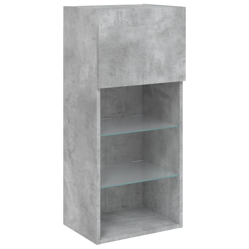 TV ormarići s LED svjetlima 2 kom boja betona 40,5 x 30 x 90 cm