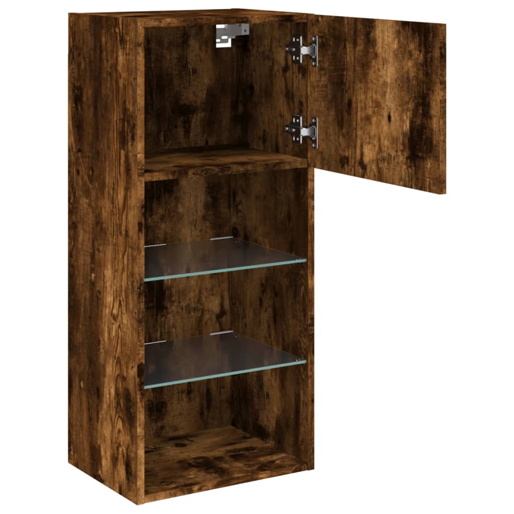 TV ormarići s LED svjetlima 2 kom boja hrasta 40,5 x 30 x 90 cm