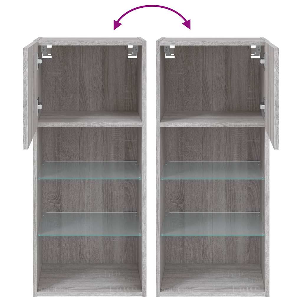 TV ormarić s LED svjetlima boja hrasta 40,5x30x90 cm