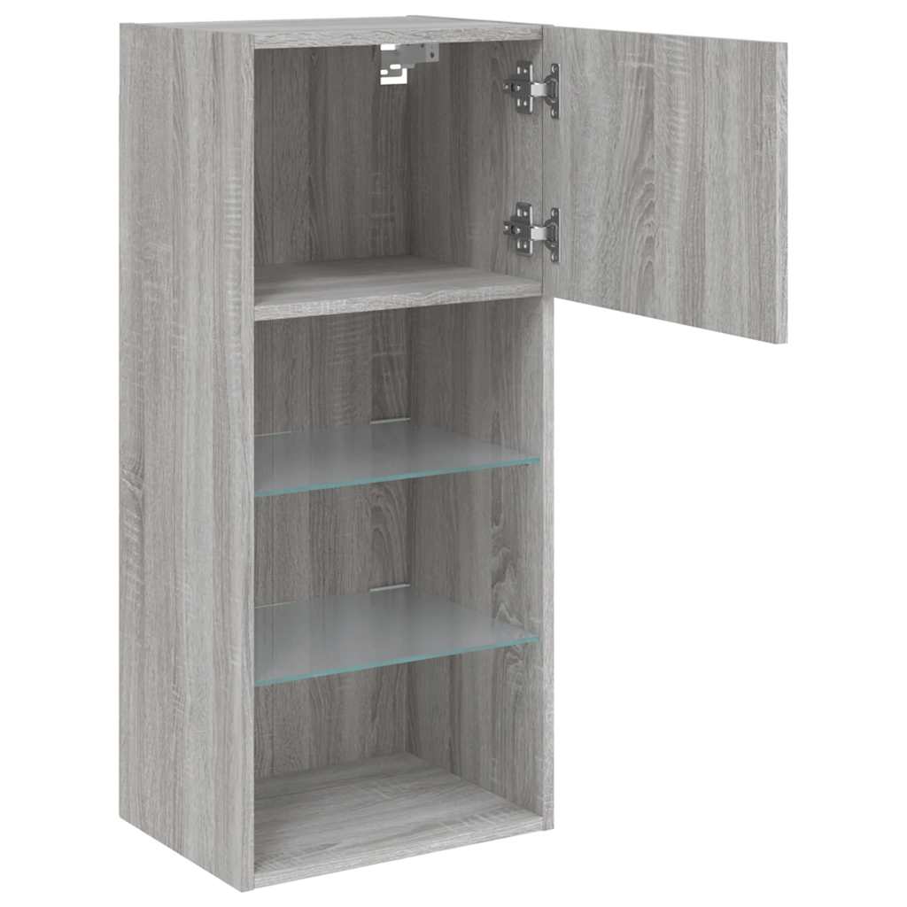 TV ormarić s LED svjetlima boja hrasta 40,5x30x90 cm