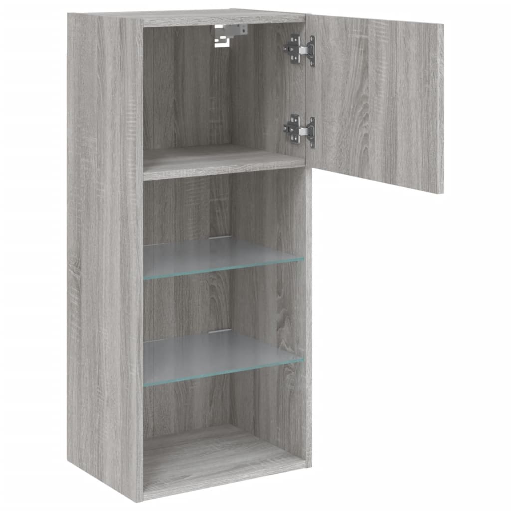 TV ormarići s LED svjetlima 2 kom boja hrasta 40,5 x 30 x 90 cm