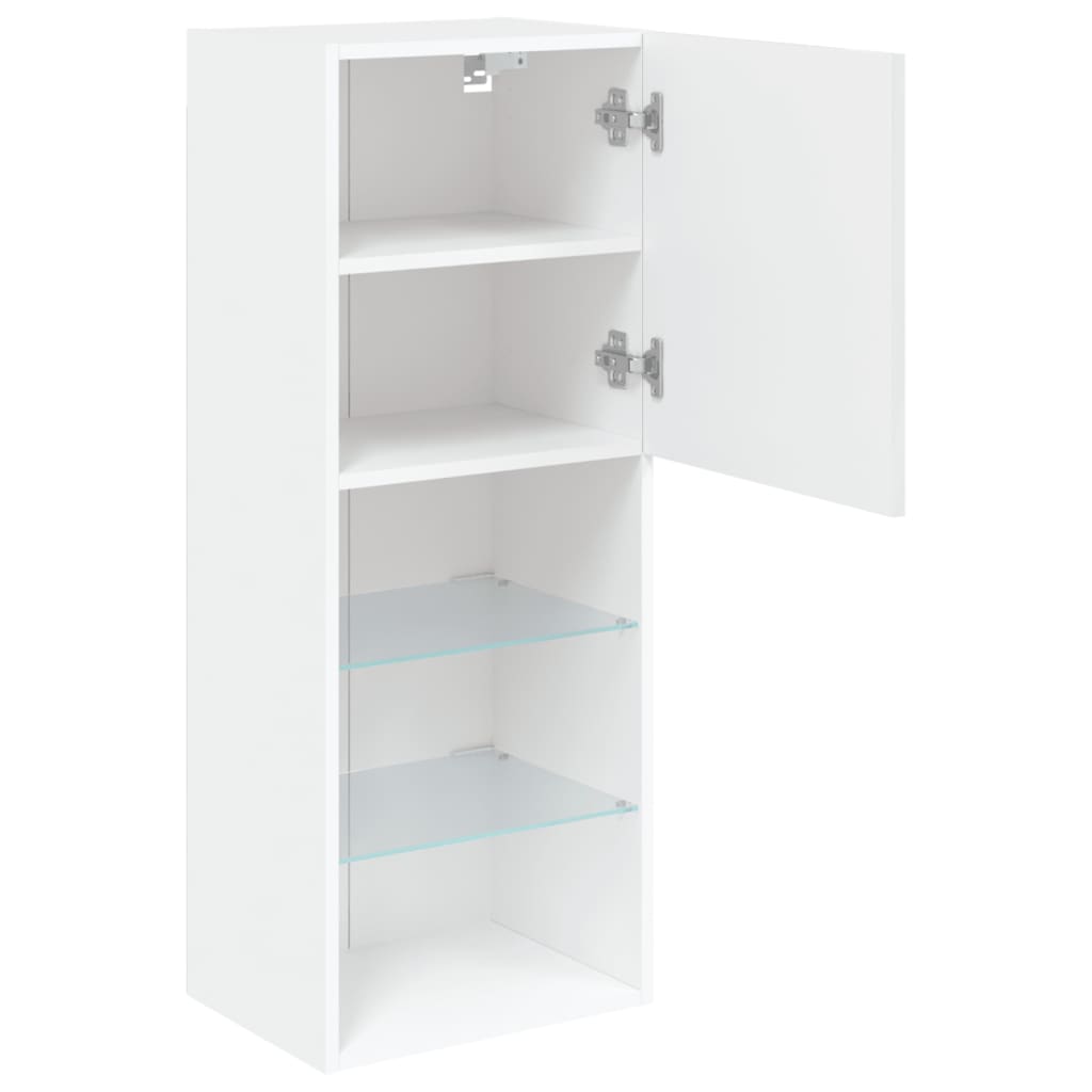 TV ormarić s LED svjetlima bijeli 40,5x30x102 cm