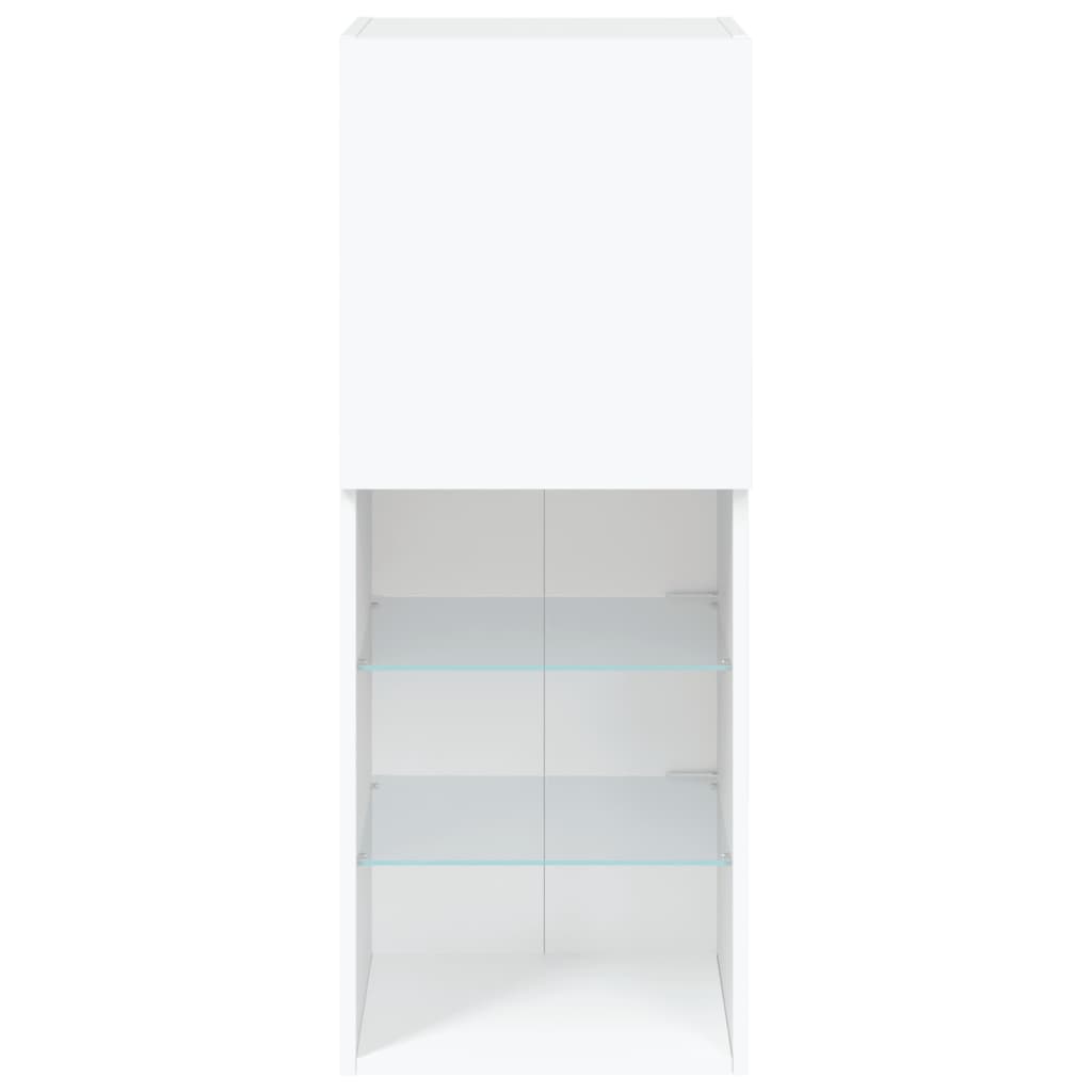 TV ormarić s LED svjetlima bijeli 40,5x30x102 cm