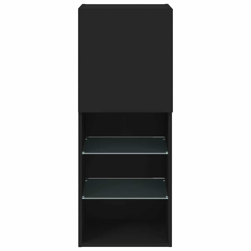 TV ormarići s LED svjetlima 2 kom crni 40,5x30x102 cm