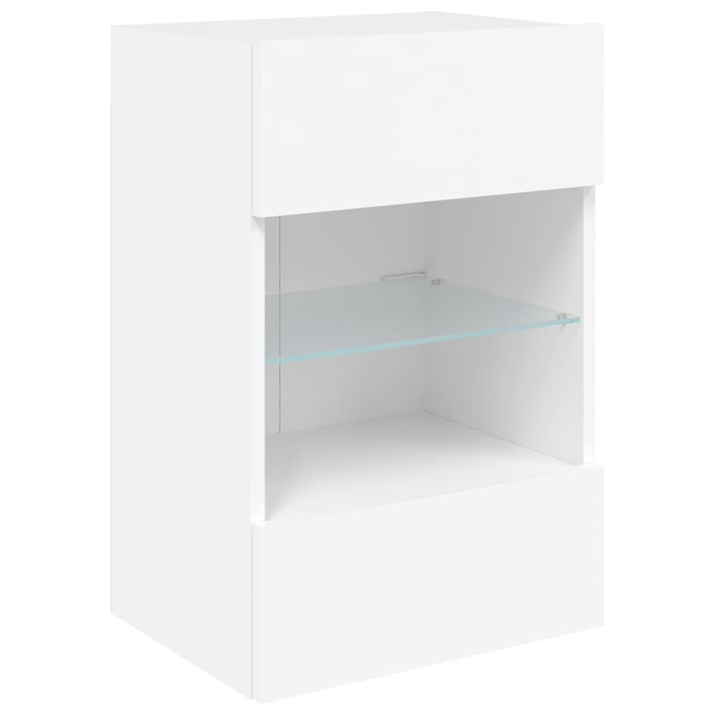 Zidni TV ormarić s LED svjetlima bijeli 40 x 30 x 60,5 cm