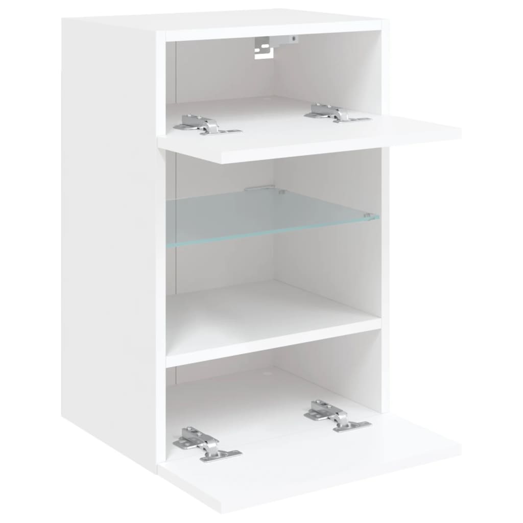 Zidni TV ormarić s LED svjetlima bijeli 40 x 30 x 60,5 cm
