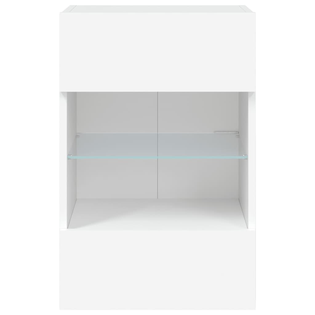 Zidni TV ormarić s LED svjetlima bijeli 40 x 30 x 60,5 cm