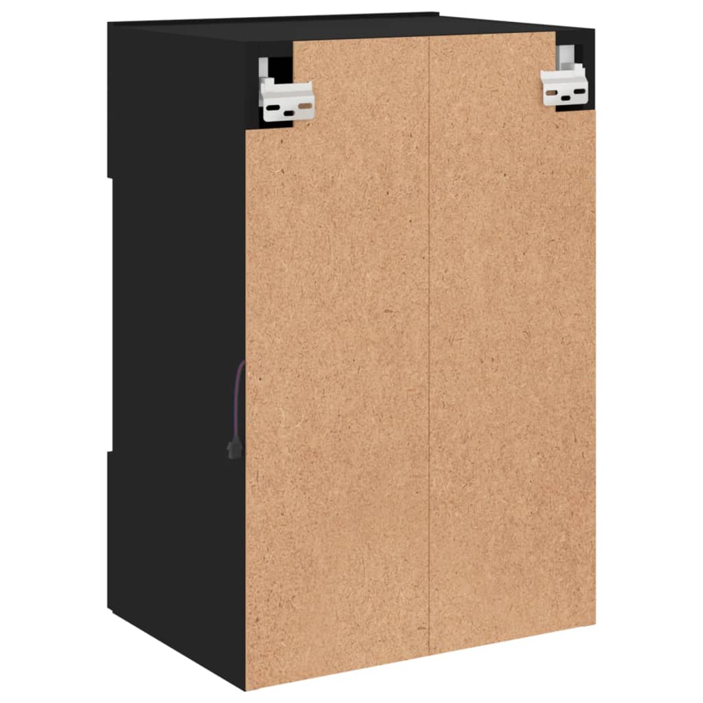 Zidni TV ormarić s LED svjetlima crni 40x30x60,5 cm