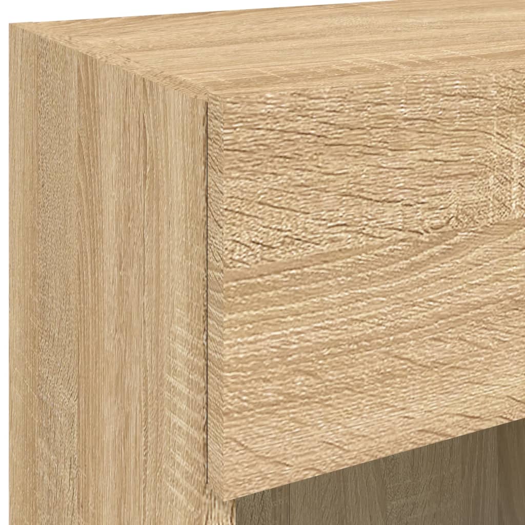 Zidni TV ormarić s LED svjetlima boja hrasta 40x30x60,5 cm