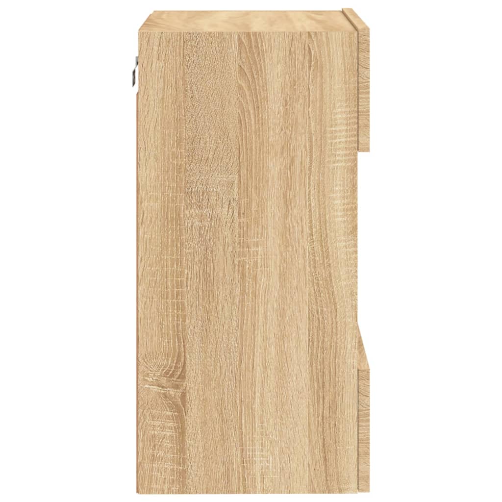 Zidni TV ormarić s LED svjetlima boja hrasta 40x30x60,5 cm