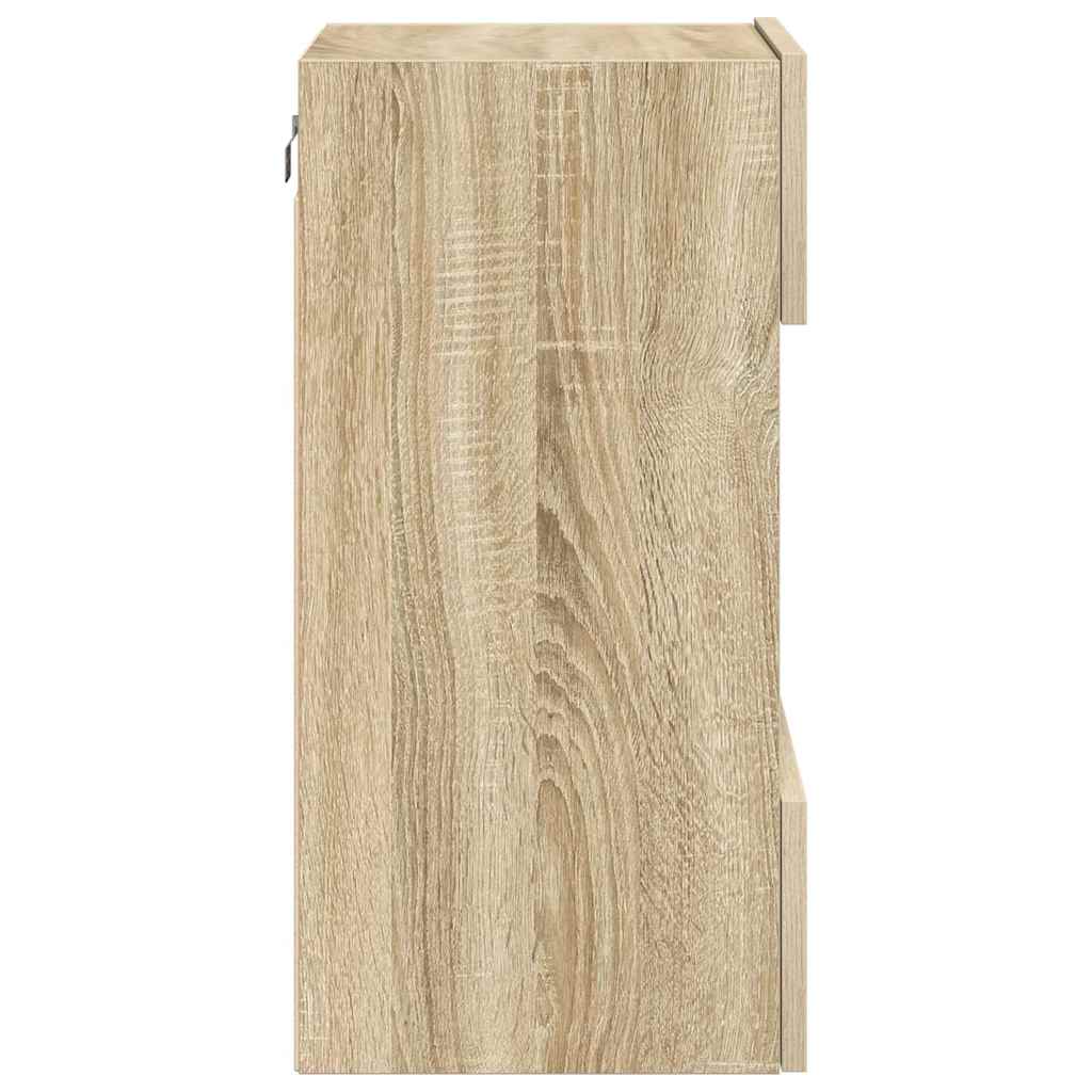 Zidni ormarići s LED svjetlima za TV 2 kom boja hrasta 40 x 30 x 60,5 cm